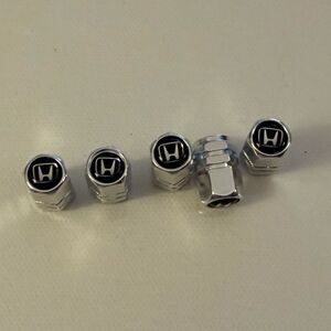 Honda Valve Stem Caps in Silver Set of 5 NWT